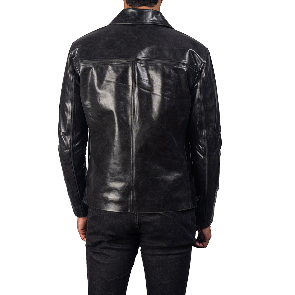 Legacy Black Leather Biker Jacket - Image 2