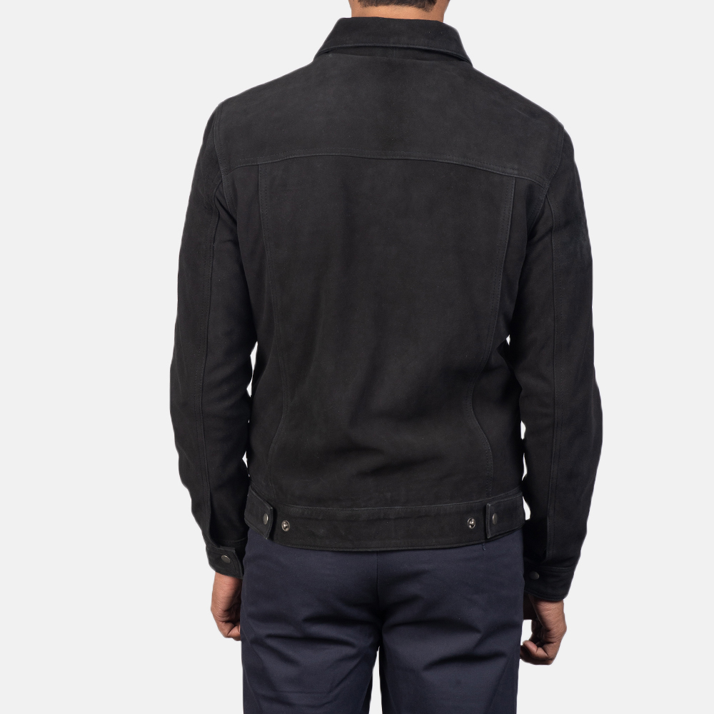 Stallon Black Suede Trucker Jacket - Image 2