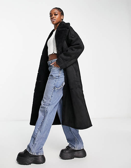 Shearling Coat Black - Image 2