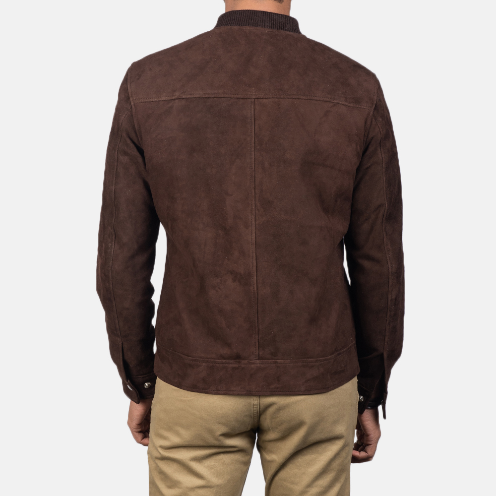 Blain Mocha Suede Bomber Jacket - Image 2