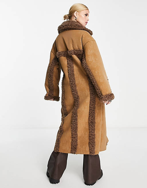 Shearling Coat Brown - Image 2