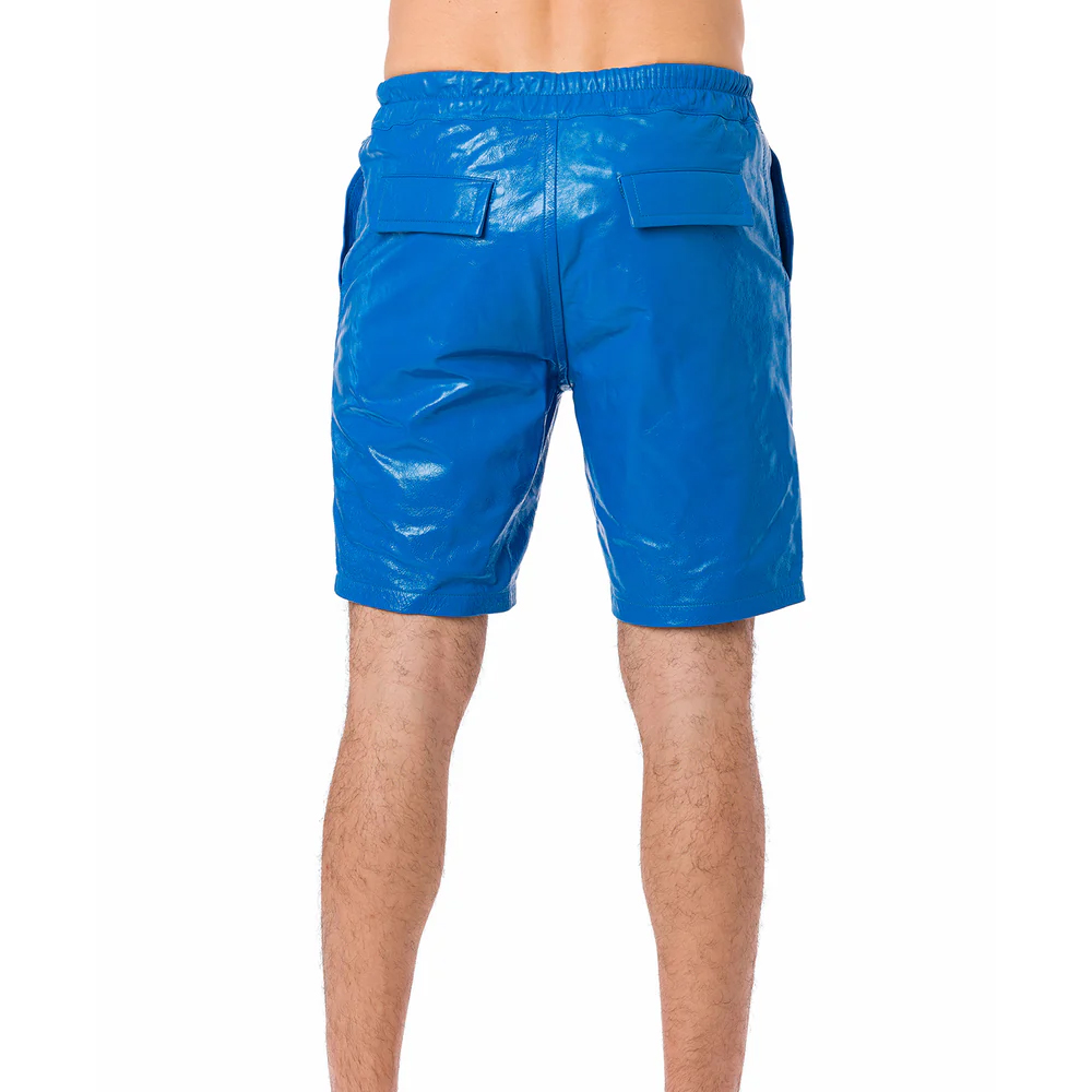 Blue Leather Shorts - Image 2