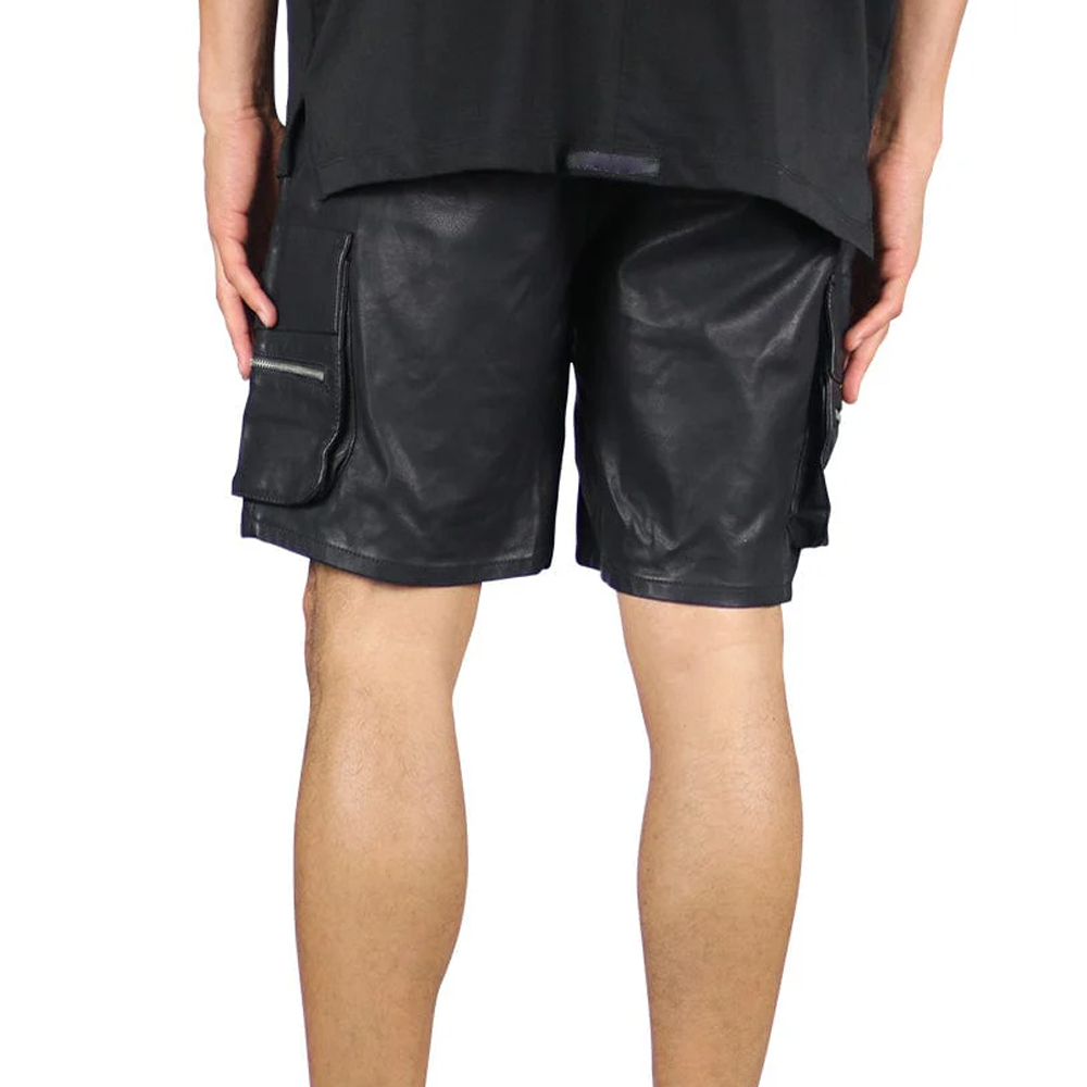 Black Leather Shorts - Image 2