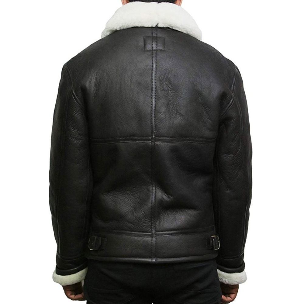Black Shearling Jacket - Image 2