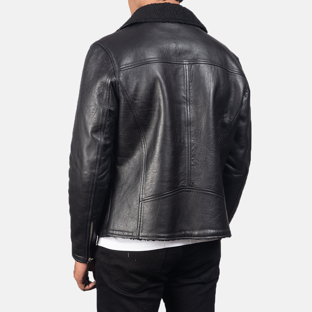 Alberto Shearling Black Leather Jacket - Image 2